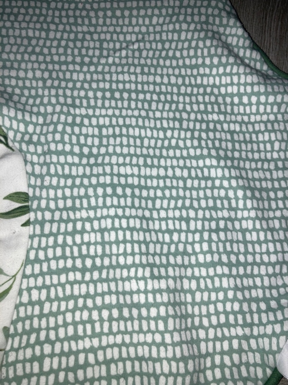 Boppy White Nursing Pillow Cover with Green Leaf Pattern and Green Trim - Picture 5 of 7